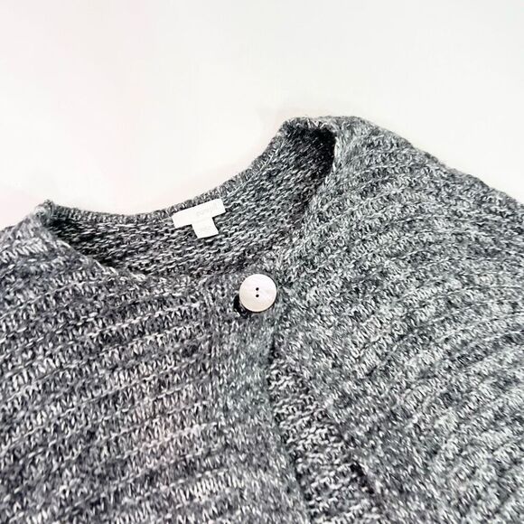 J Jill Cardigan Sweater Womens Medium Gray Mohair Wool Cashmere Pockets Button - Picture 5 of 10